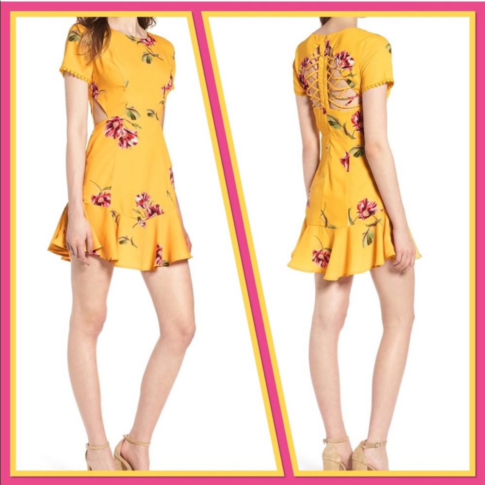 Socialite yellow floral dress